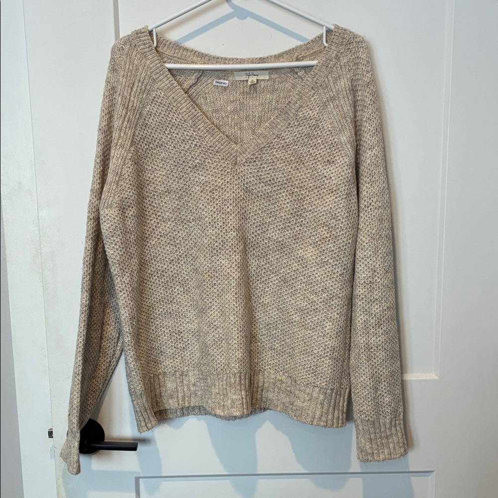 Women's Beige Cotton Sweater. B11